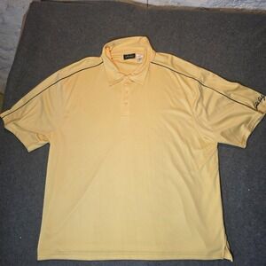 John Daly Golf Polo Shirt Mens 2XL Yellow Performance Moisture Wicking 328